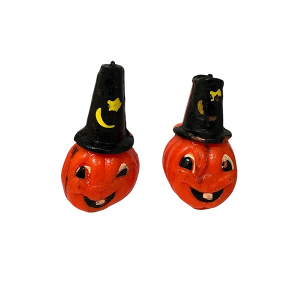 Gurley Other - Vintage Gurley Pumpkin Head Witch Candles Pair – Halloween Decor‎